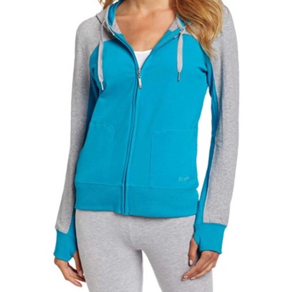 Calvin Klein Performance Blue & Gray Colorblock Zip Front Hoodie Sz. S - Picture 7 of 8